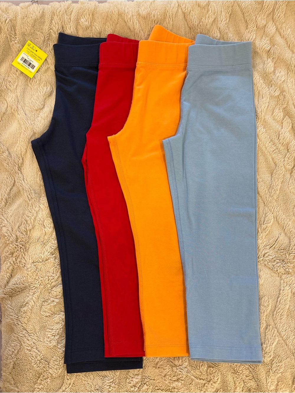 Primary Kids Capri Leggings - Navy, Red, Orange, Light Blue
